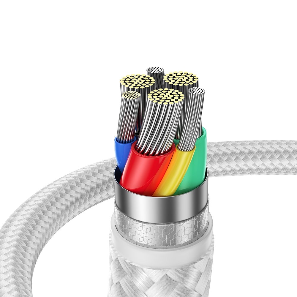 Joyroom S-UL012A11 Braided USB-A to Lightning Cable Λευκό 2.4A 1.2m