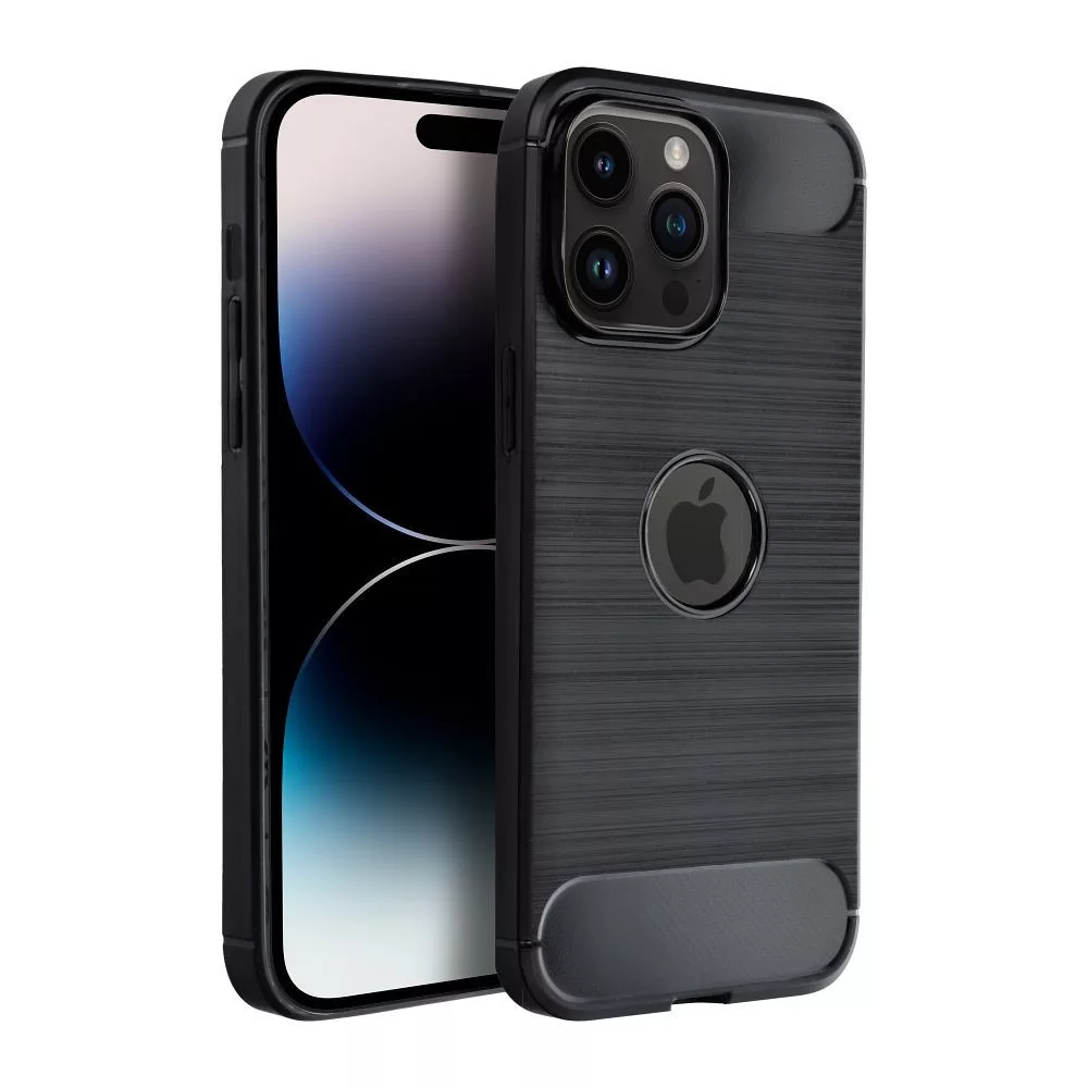 iPhone 14 Pro Max Θήκη Σιλικόνης Μαύρη Carbon Case Black