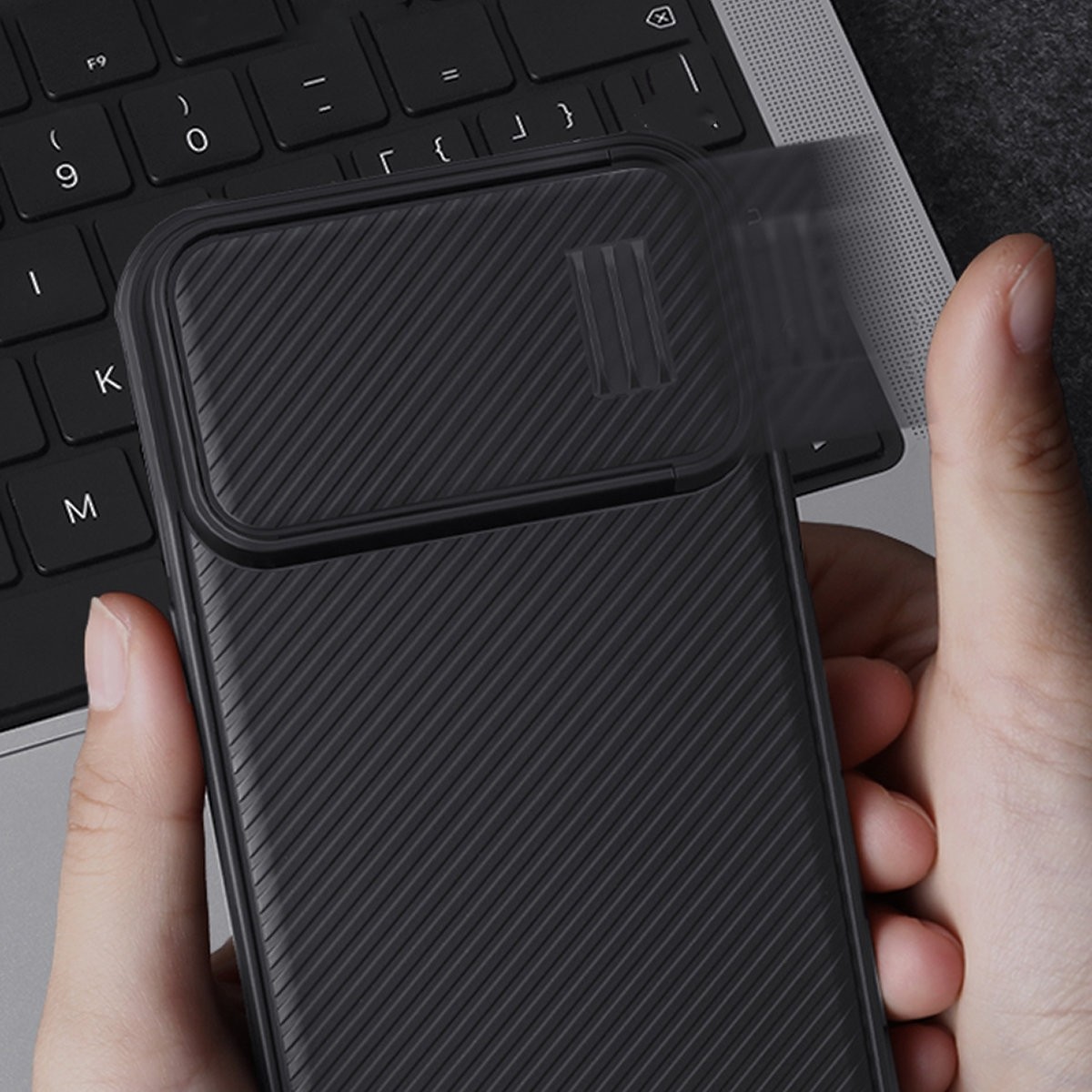 iPhone 14 Pro Max Θήκη Μαύρη Nillkin CamShield S Case Armored Cover Camera Cover Black