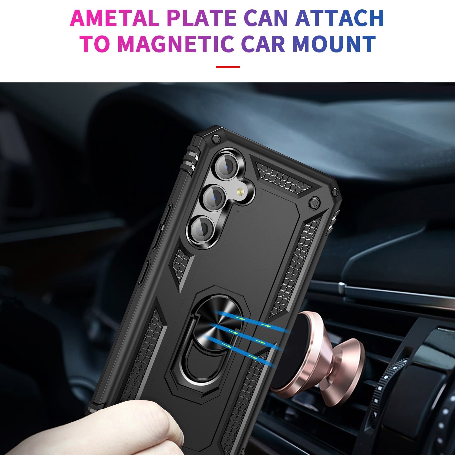 Samsung Galaxy A54 5G Θήκη Μαύρη Με Σταντ Shockproof TPU + PC Phone Case with Holder Black