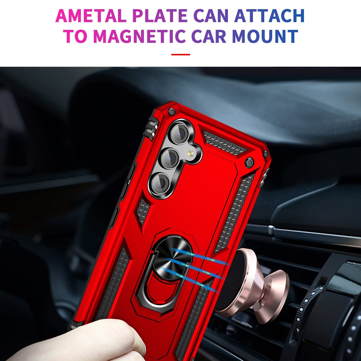 Samsung Galaxy A54 5G Θήκη Κόκκινη Με Σταντ Shockproof TPU + PC Phone Case with Holder Red