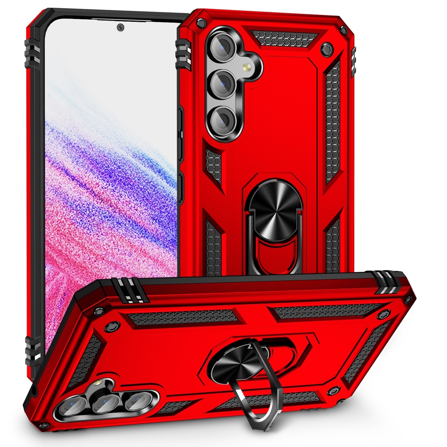 Samsung Galaxy A54 5G Θήκη Κόκκινη Με Σταντ Shockproof TPU + PC Phone Case with Holder Red