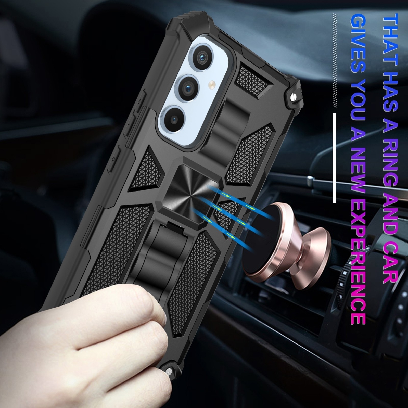 Samsung Galaxy A54 5G Θήκη Με Σταντ Μαύρη Armor Shockproof TPU + PC Magnetic Protective Phone Case with Holder Black