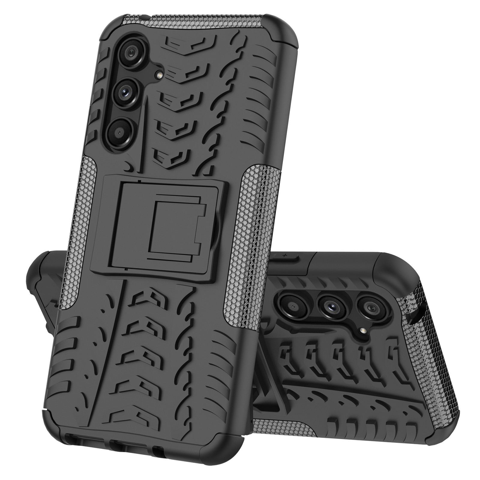 Samsung Galaxy A54 5G Θήκη Μαύρη Tire Texture TPU + PC Phone Case with Holder Black
