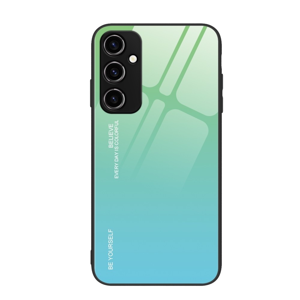 Samsung Galaxy A54 5G Θήκη Με Πλαίσιο Σιλικόνης Και Όψη Γυαλιού Gradient Color Glass Phone Case Purple Red