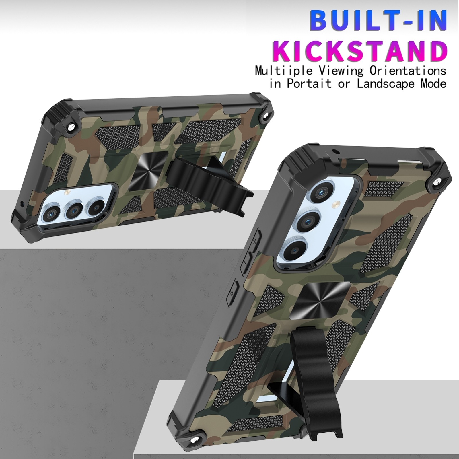 Samsung Galaxy A54 5G Θήκη Καμουφλάζ πράσινο Camouflage Armor Shockproof Magnetic Case with Holder Army Green