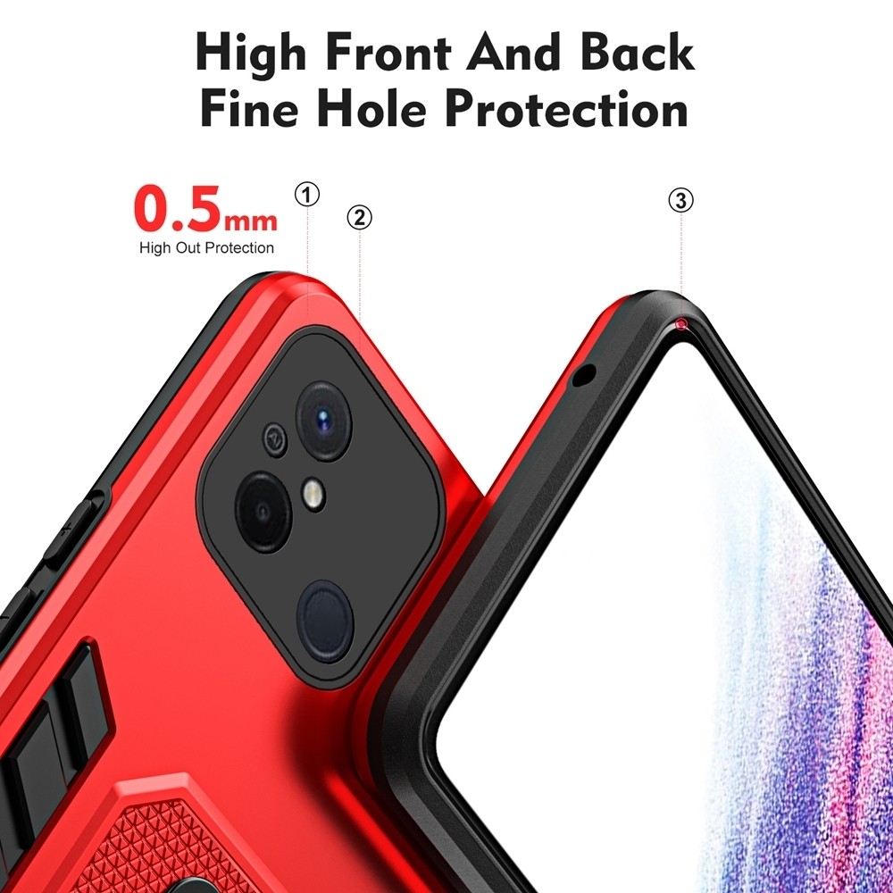 Xiaomi Redmi 12C Θήκη Κόκκινη Με Σταντ Variety Brave Armor Finger Loop Holder Phone Case Red