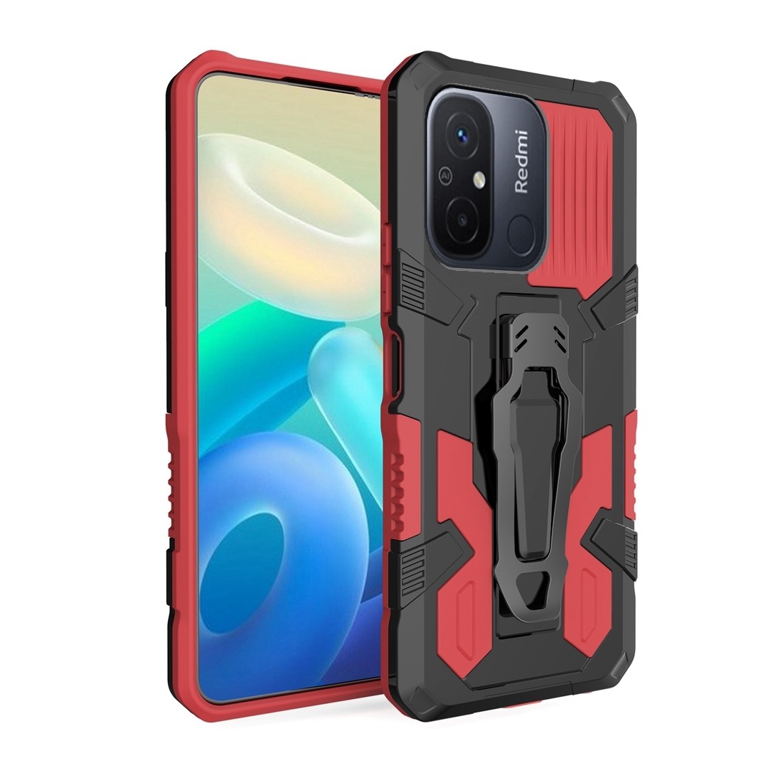 Xiaomi Redmi 12C Θήκη Κόκκινο Armor Warrior Shockproof PC + TPU Phone Case Red