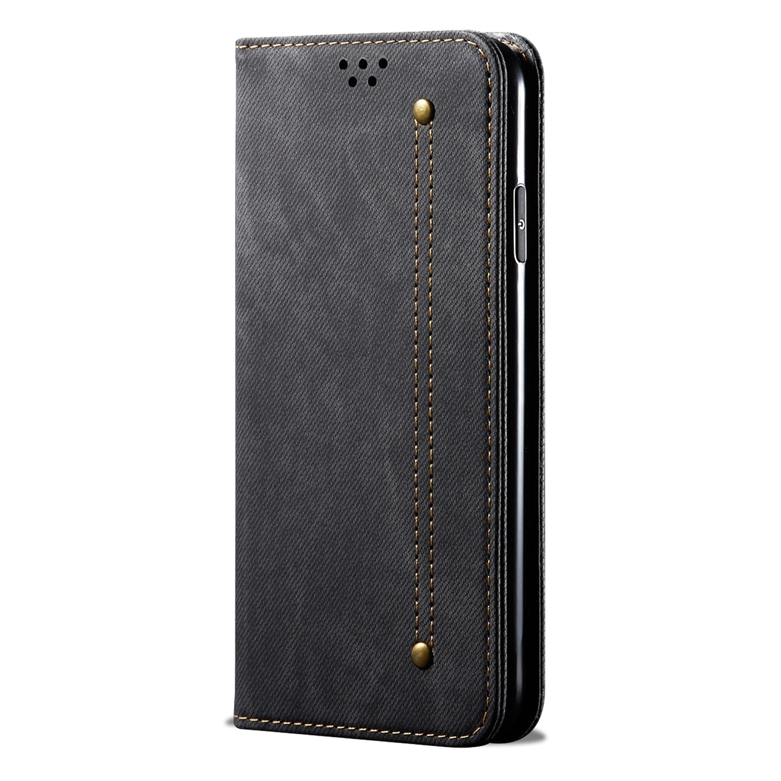 Samsung Galaxy A34 5G Θήκη Βιβλίο Μαύρο Denim Texture Casual Style Horizontal Flip Case with Holder Black