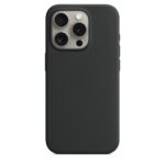 iPhone 15 Pro Θήκη Σιλικόνης Μαύρο Soft Touch Silicone Rubber Soft Black