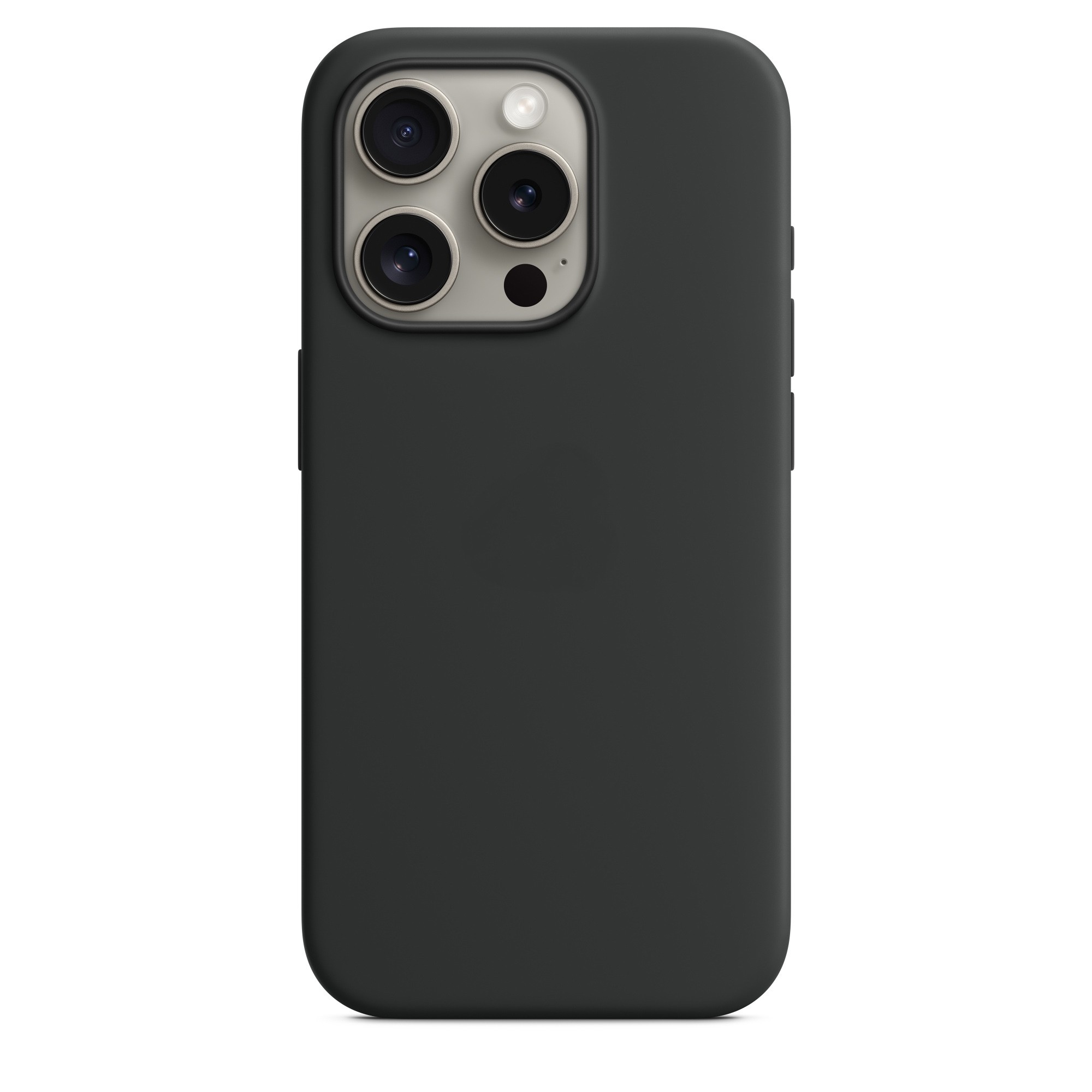 iPhone 15 Pro Θήκη Σιλικόνης Μαύρο Soft Touch Silicone Rubber Soft Black