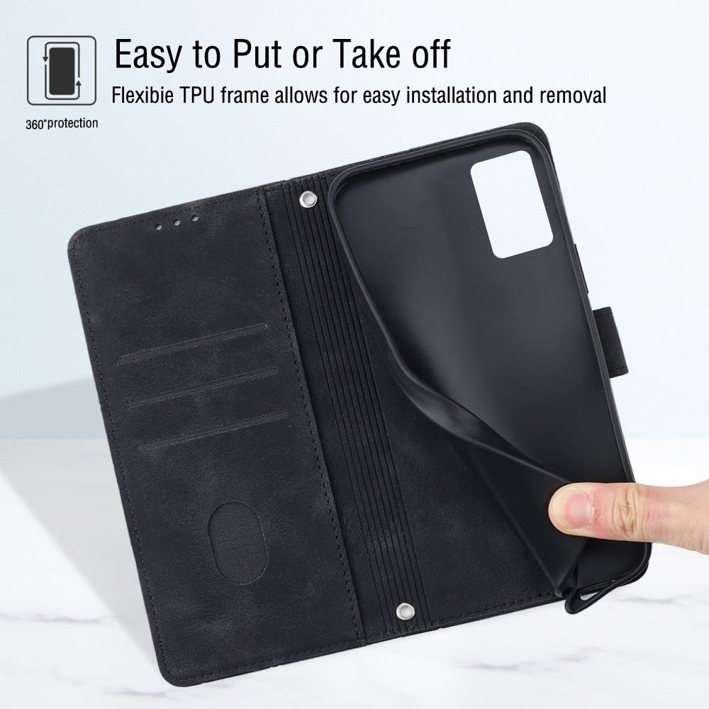 Xiaomi Poco X5 Pro 5G / Redmi Note 12 Pro 5G Θήκη Βιβλίο Μαύρο Skin-feel Embossed Phone Case Black