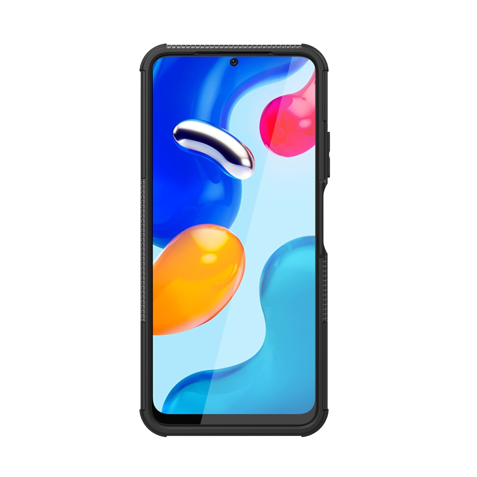 Xiaomi Redmi Note 12S Θήκη Μαύρη Tire Texture Shockproof TPU+PC Phone Case with Holder Black