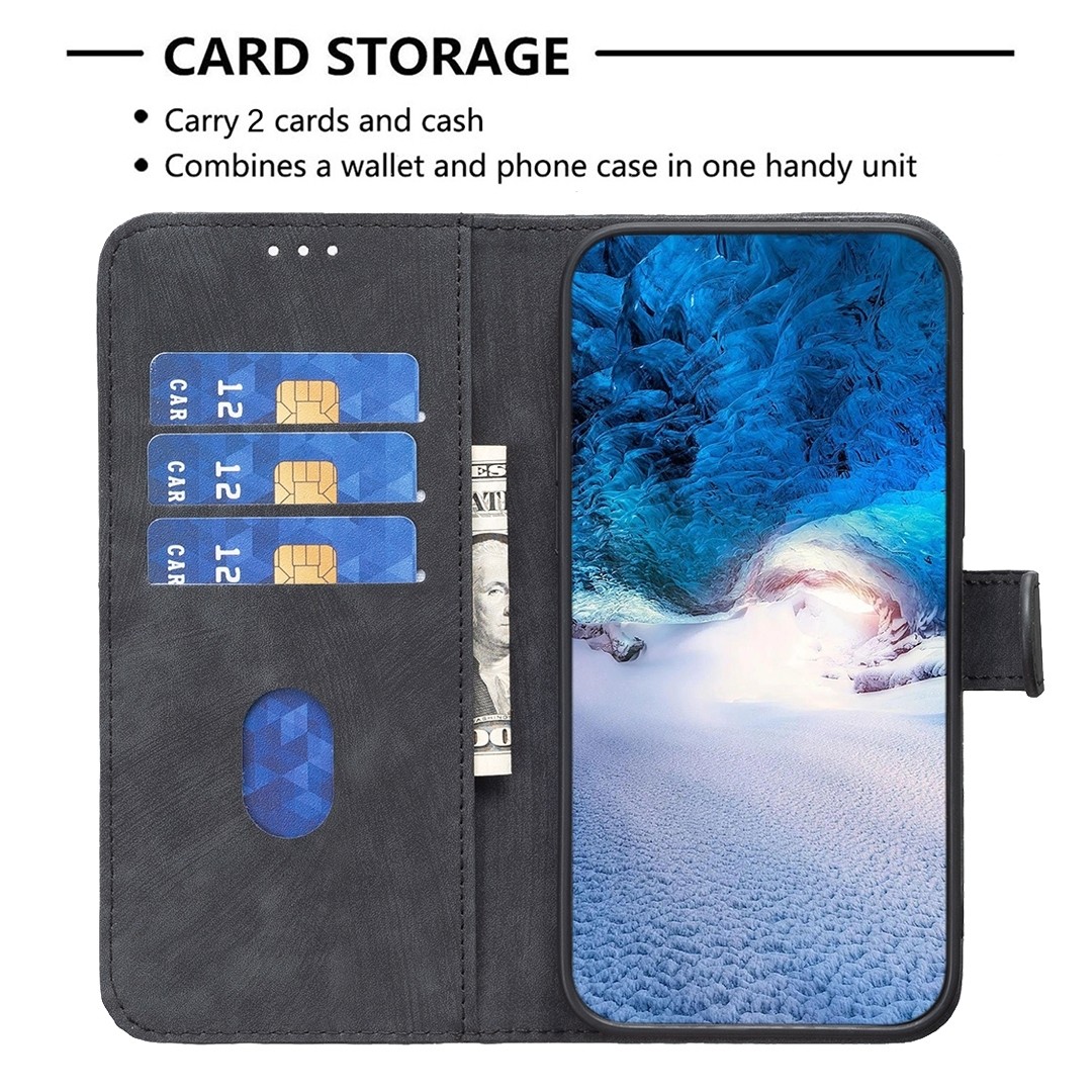 Xiaomi Redmi Note 12s Θήκη Βιβλίο Μαύρο Plaid Embossed Phone Case Black