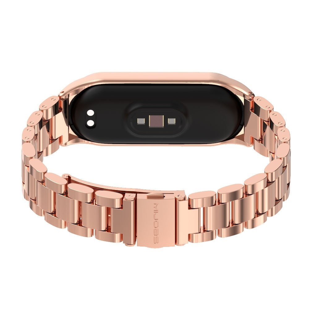 Λουράκι Xiaomi Mi Band 3/4/5/6 Ροζ - Χρυσό Mijobs CS Metal Three Bead Stainless Steel Watch Band Rose - Gold