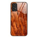 Samsung Galaxy A53 5G Θήκη Ανοιχτό Καφέ Με Πλαίσιο Σιλικόνης Και Όψη Γυαλιού Wood Grain Glass Phone Case Light Brown