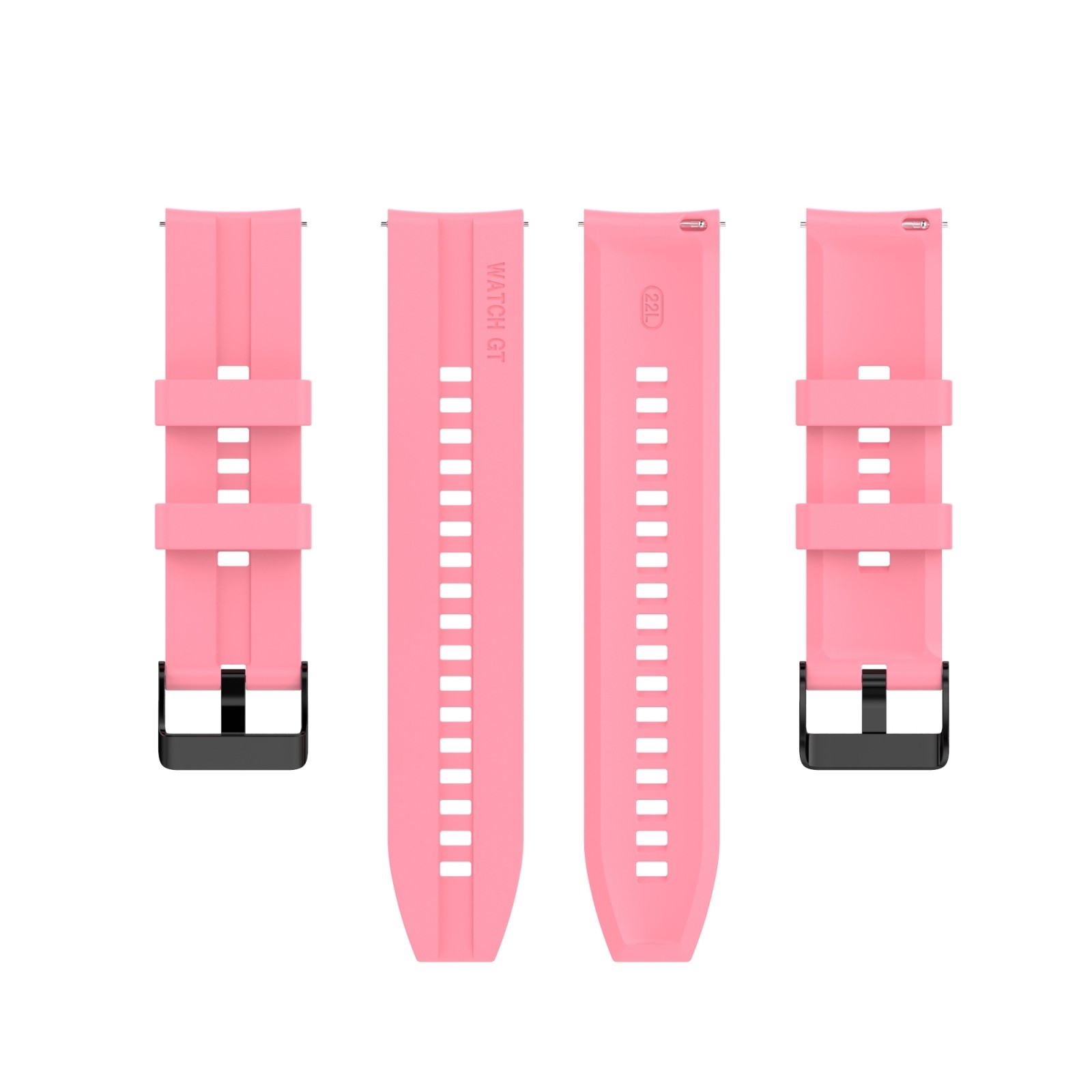 Λουράκι Huawei Watch GT 3 46mm/GT Runner 22mm Ροζ Silicone Replacement Wrist Strap Watchband with Black Buckle Pink
