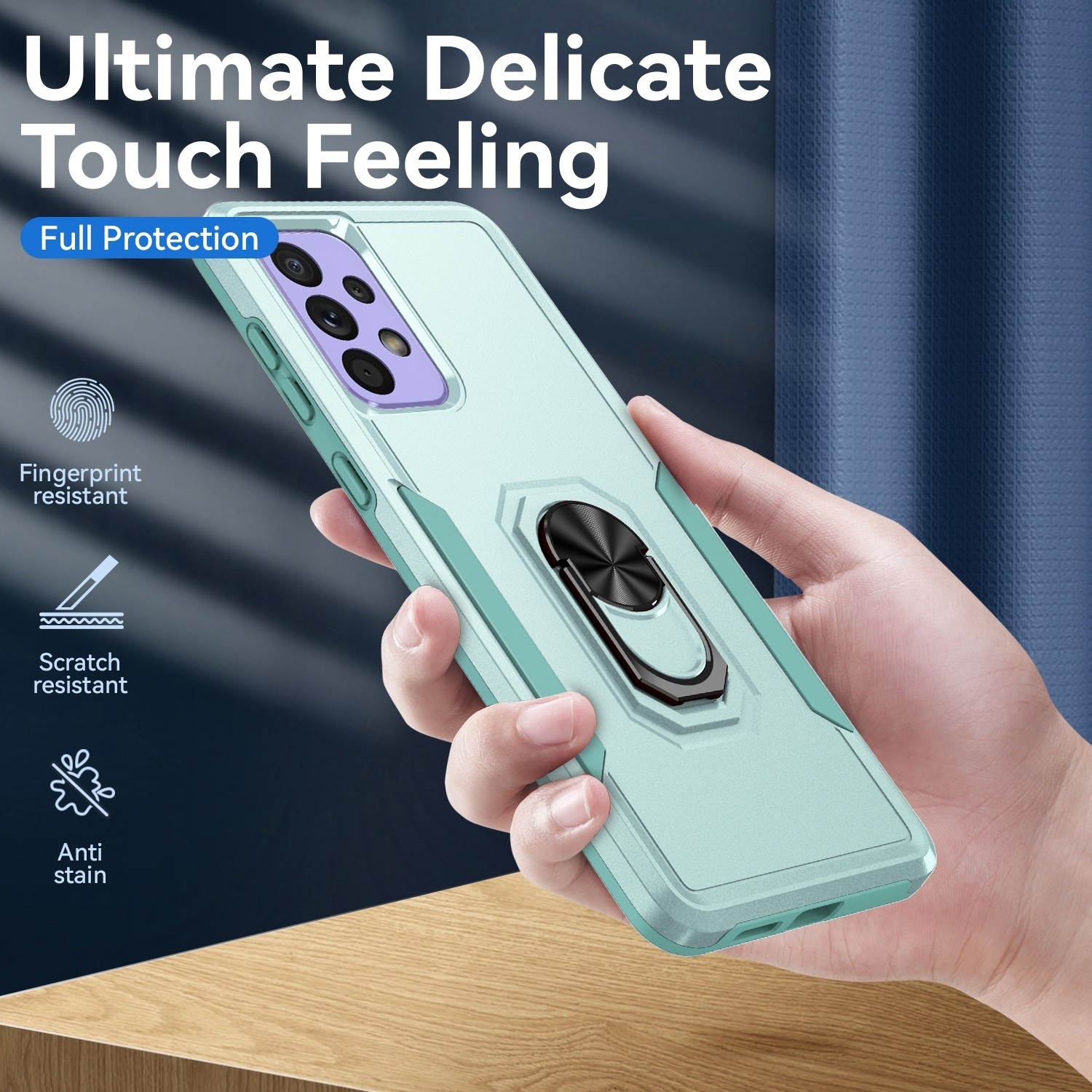 Samsung Galaxy A53 5G Θήκη Πράσινο Με Σταντ Pioneer Armor PC + TPU Holder Phone Case Green