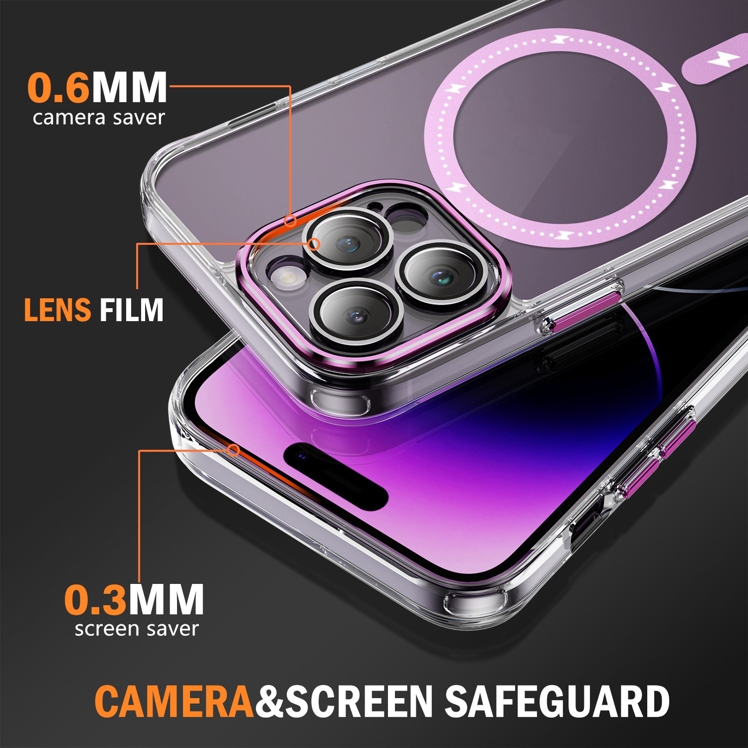 iPhone 15 Pro Θήκη Σιλικόνης Ροζ Airbag Shockproof MagSafe Phone Case Pink
