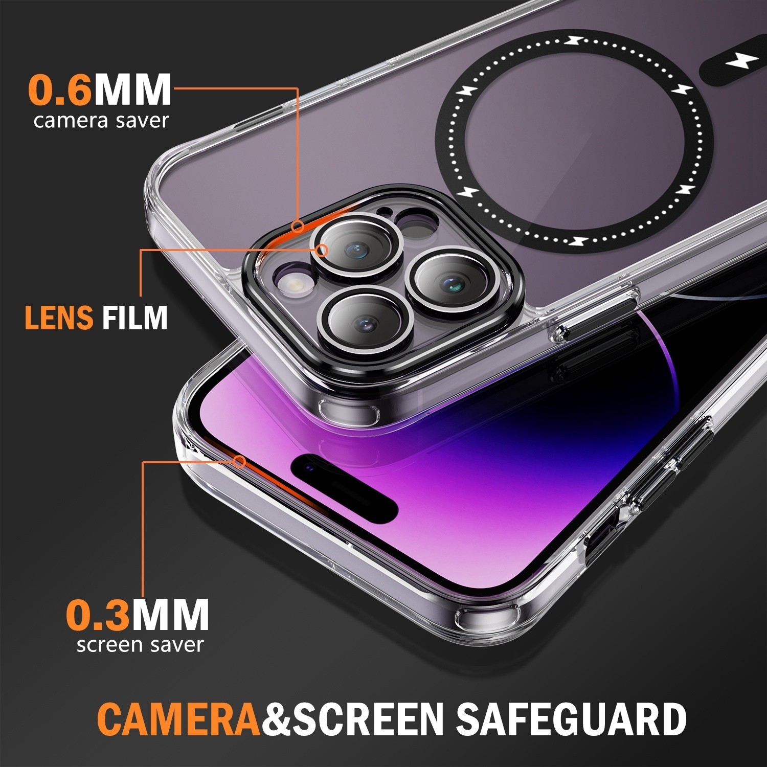 iPhone 15 Plus Θήκη Σιλικόνης Μαύρη Airbag Shockproof MagSafe Phone Case Black