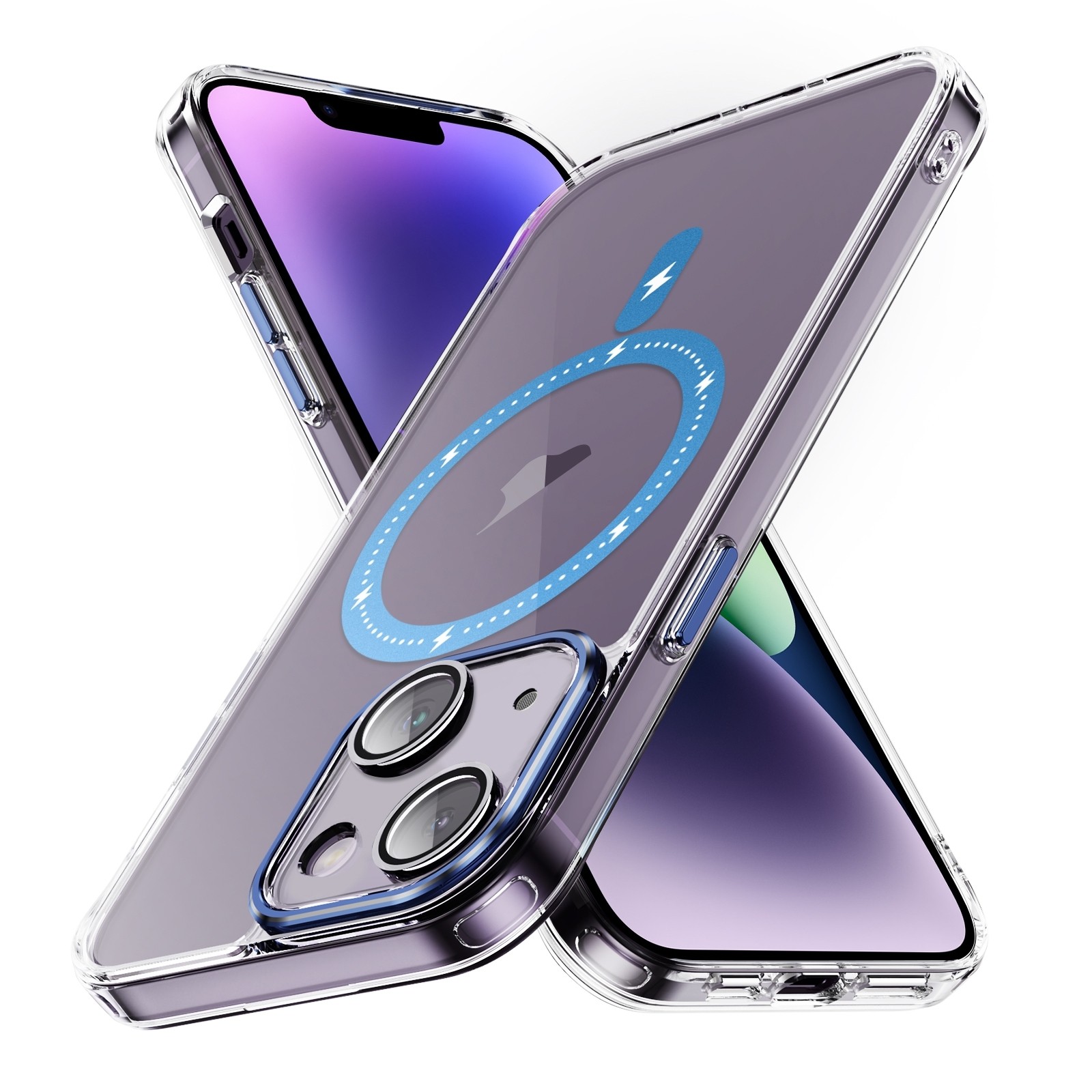 iPhone 15 Plus Θήκη Σιλικόνης Μπλε Airbag Shockproof MagSafe Phone Case Blue