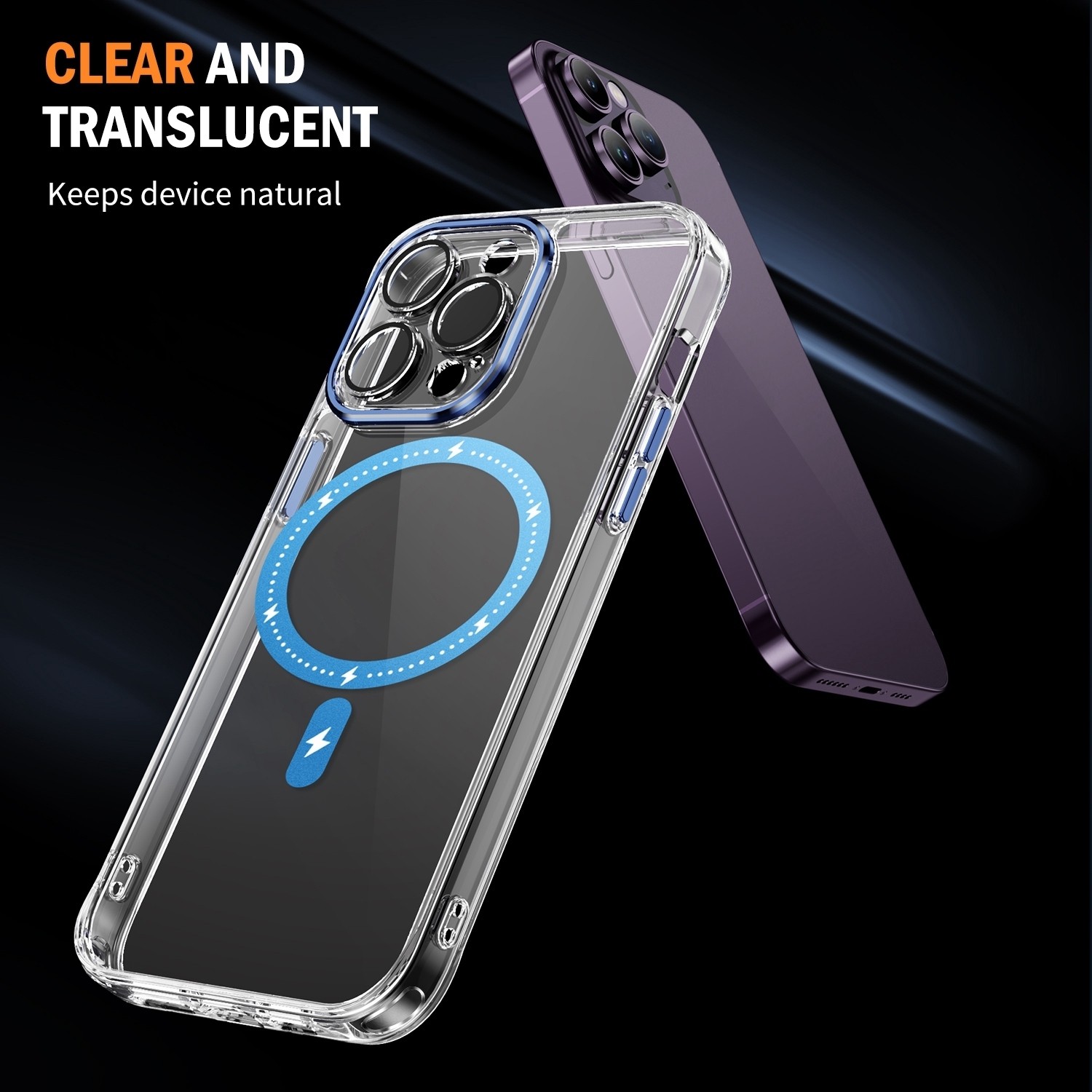 iPhone 15 Plus Θήκη Σιλικόνης Μπλε Airbag Shockproof MagSafe Phone Case Blue