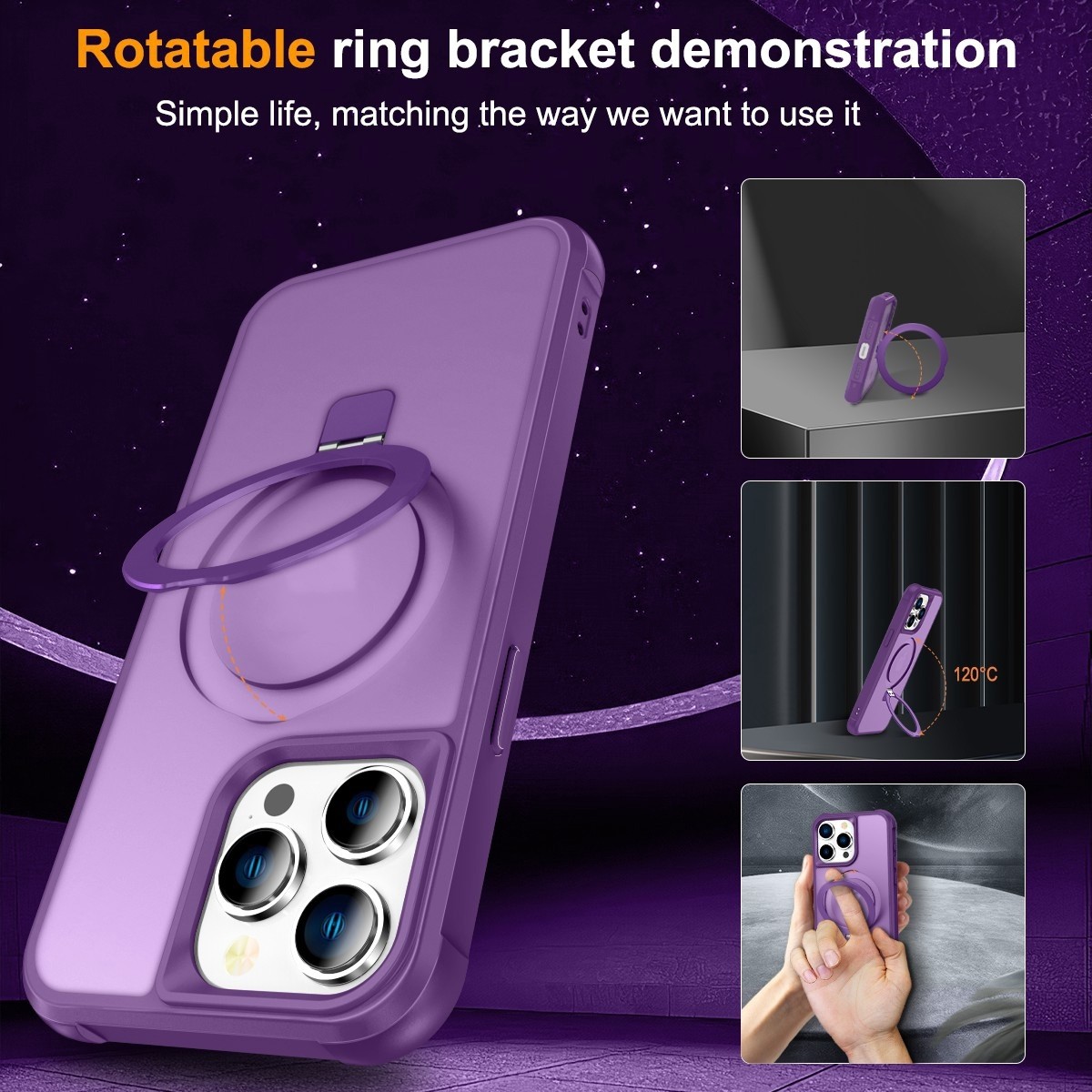 iPhone 15 Pro Θήκη Σιλικόνης Μωβ MagSafe Magnetic Holder Phone Case Purple