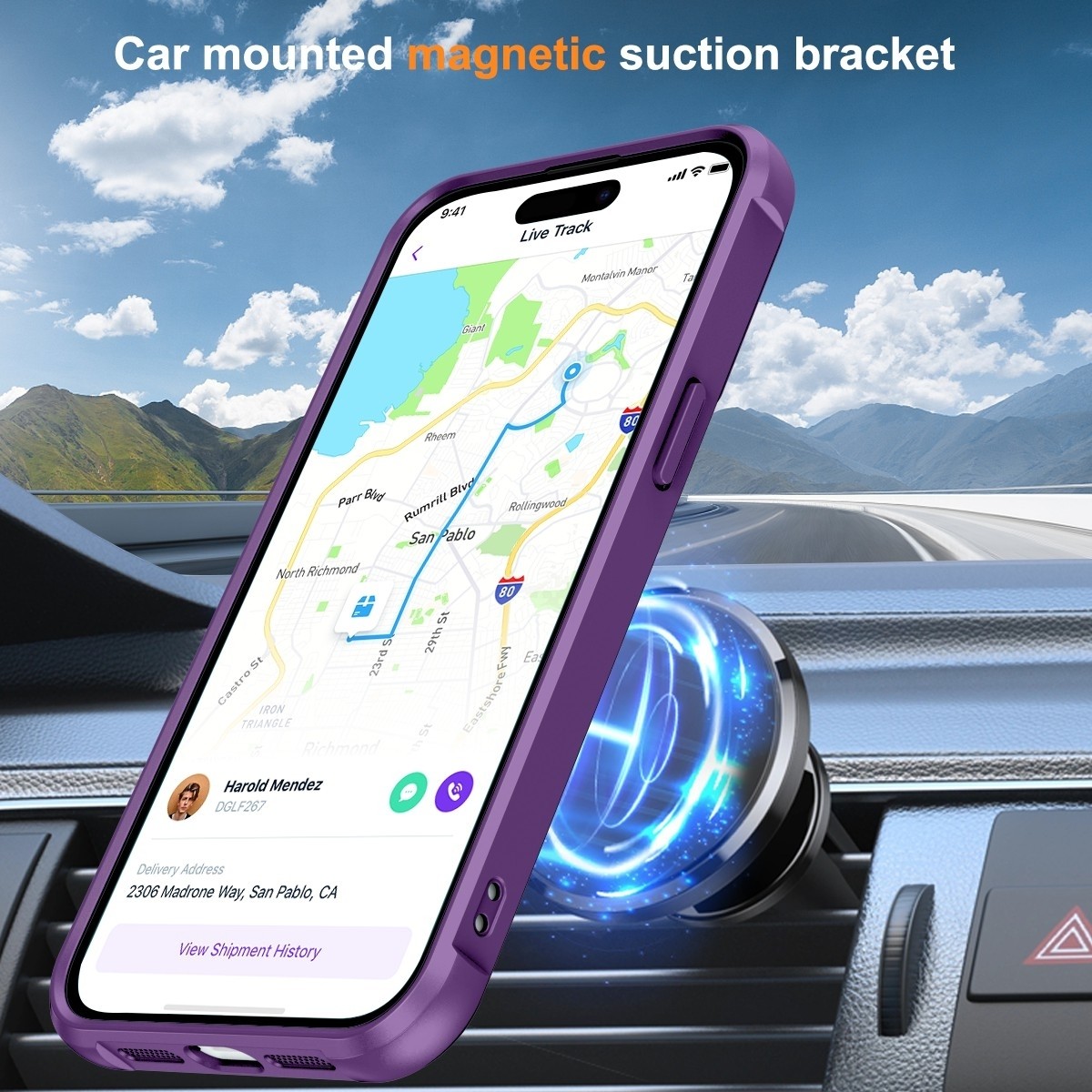 iPhone 15 Pro Θήκη Σιλικόνης Μωβ MagSafe Magnetic Holder Phone Case Purple