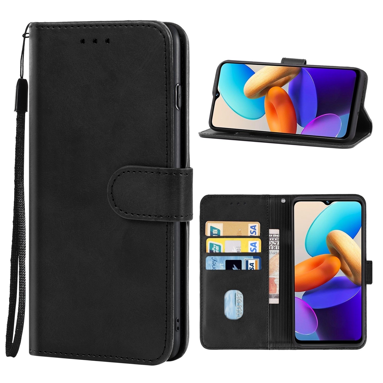 Vivo Y22s / Y22 / Y35 Θήκη Βιβλίο Μαύρο Phone Case Black