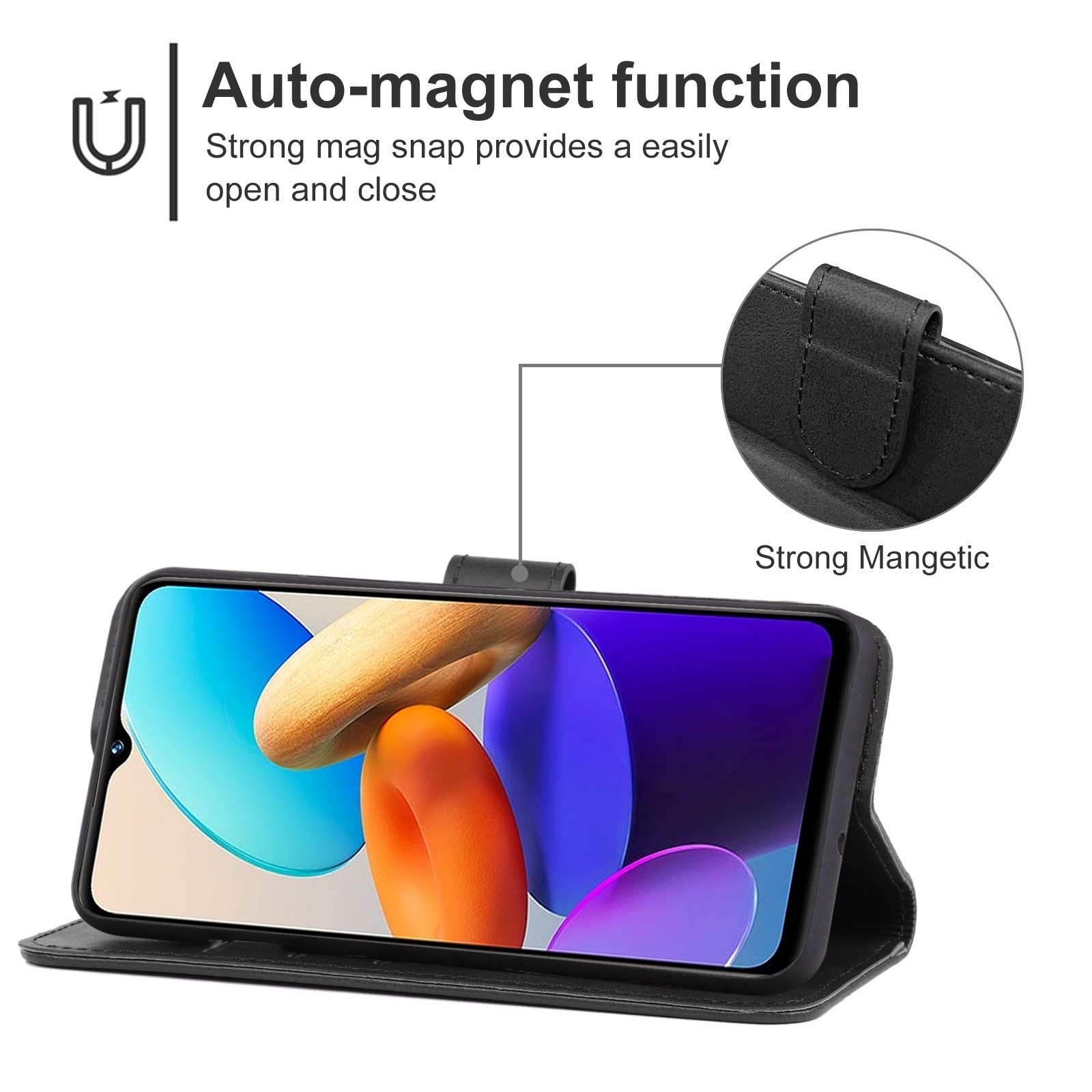 Vivo Y22s / Y22 / Y35 Θήκη Βιβλίο Μαύρο Phone Case Black