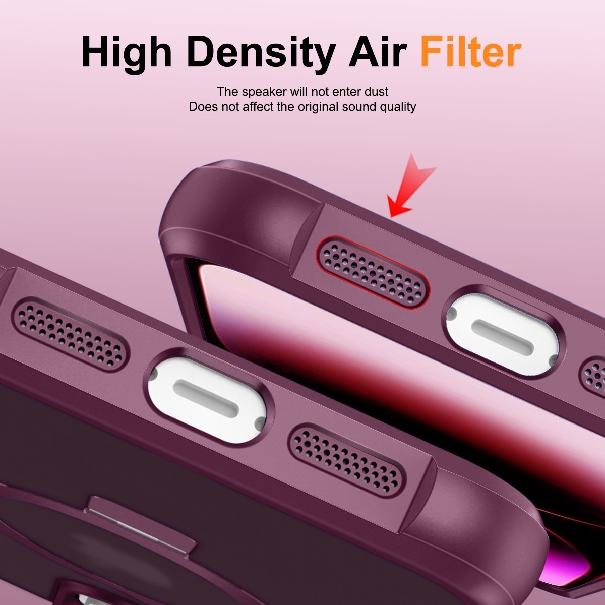 iPhone 14 Pro Θήκη Σιλικόνης Μπορντό MagSafe Magnetic Holder Phone Case Wine Red