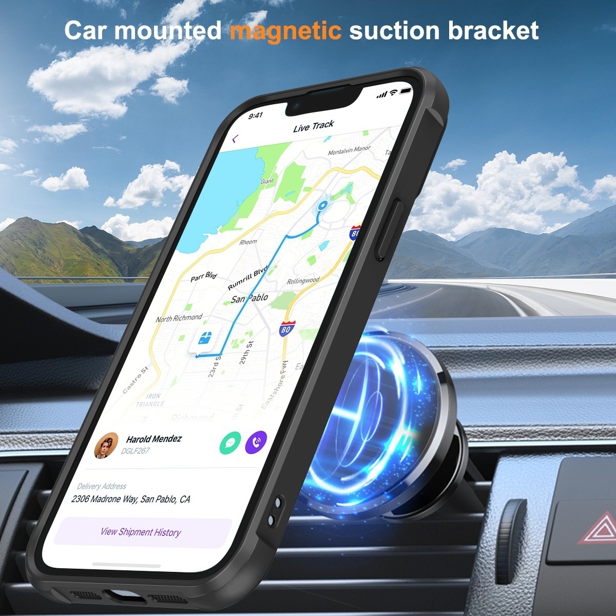 iPhone 14 Plus Θήκη Σιλικόνης Μαύρη MagSafe Magnetic Holder Phone Case Black