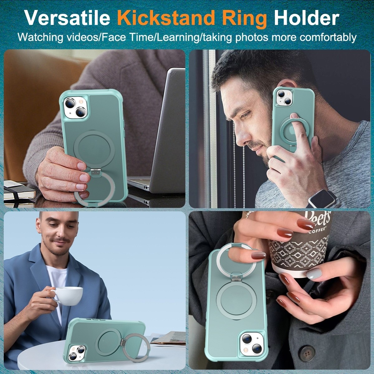 iPhone 15 Plus Θήκη Σιλικόνης Μπλε MagSafe Magnetic Holder Phone Case Lake Blue