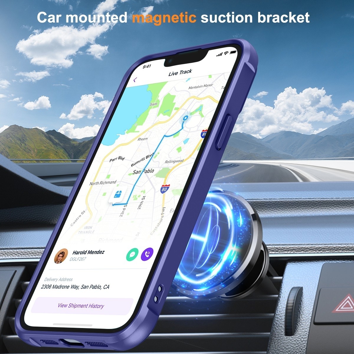 iPhone 15 Plus Θήκη Σιλικόνης Σκούρο Μπλε MagSafe Magnetic Holder Phone Case Klein Blue