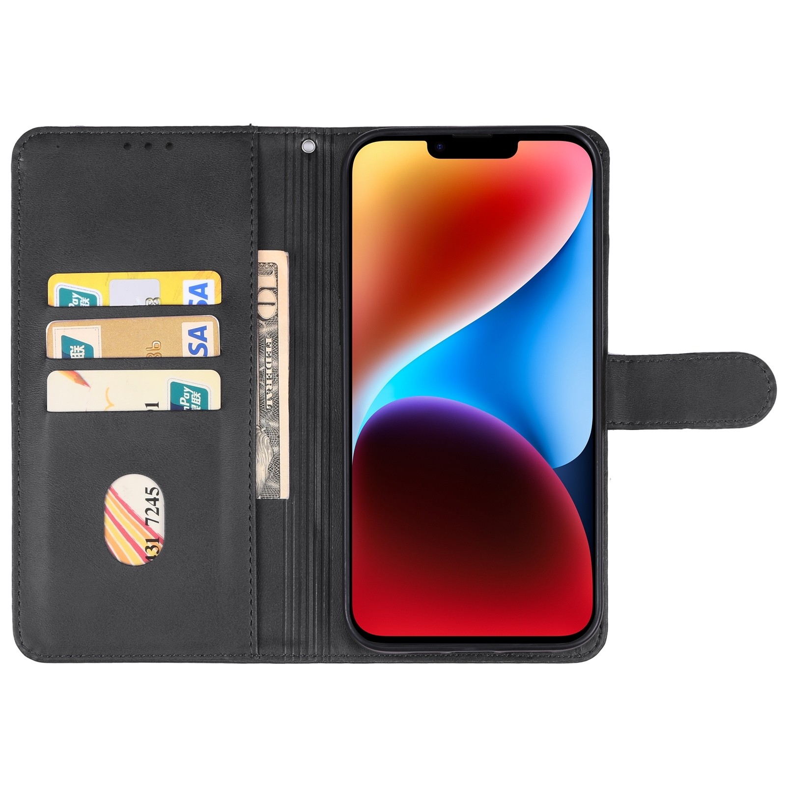 iPhone 15 Plus Θήκη Βιβλίο Μαύρο Phone Case Black