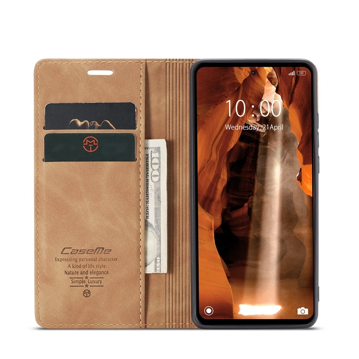 Xiaomi Redmi 12C Θήκη Βιβλίο Καφέ CaseMe 013 Multifunctional Horizontal Flip Phone Case Brown