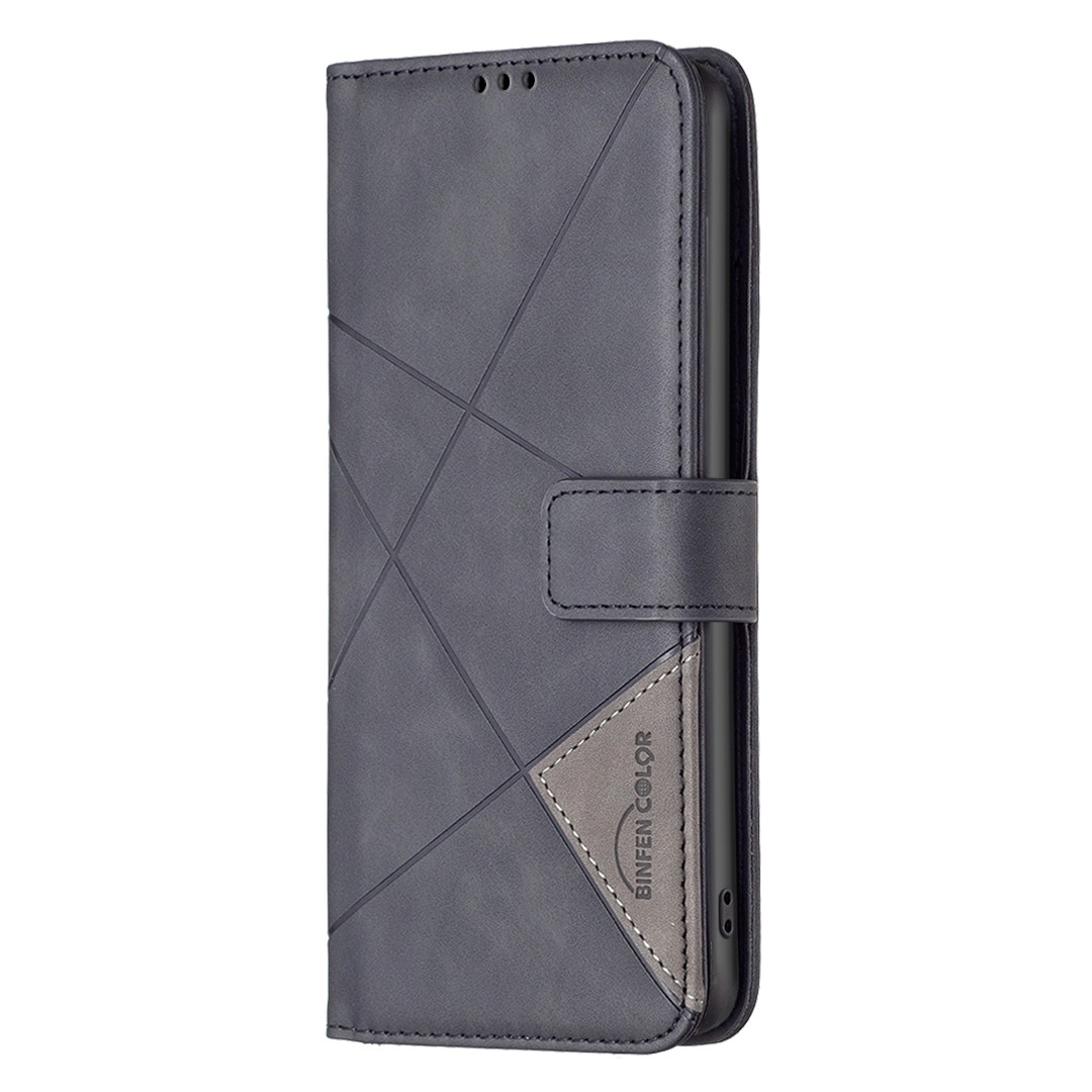 Xiaomi Poco C65 / Xiaomi Redmi 13C 4G Θήκη Βιβλίο Μαύρο Magnetic Buckle Rhombus Texture Phone Case Black