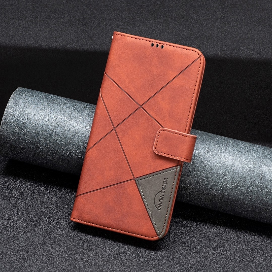 Xiaomi Poco C65 / Xiaomi Redmi 13C 4G Θήκη Βιβλίο Καφέ Magnetic Buckle Rhombus Texture Phone Case Brown