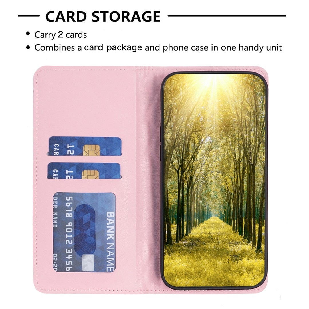 Xiaomi Poco C65 / Xiaomi Redmi 13C 4G Θήκη Βιβλίο Ροζ Diamond Lattice Magnetic Flip Phone Case Pink
