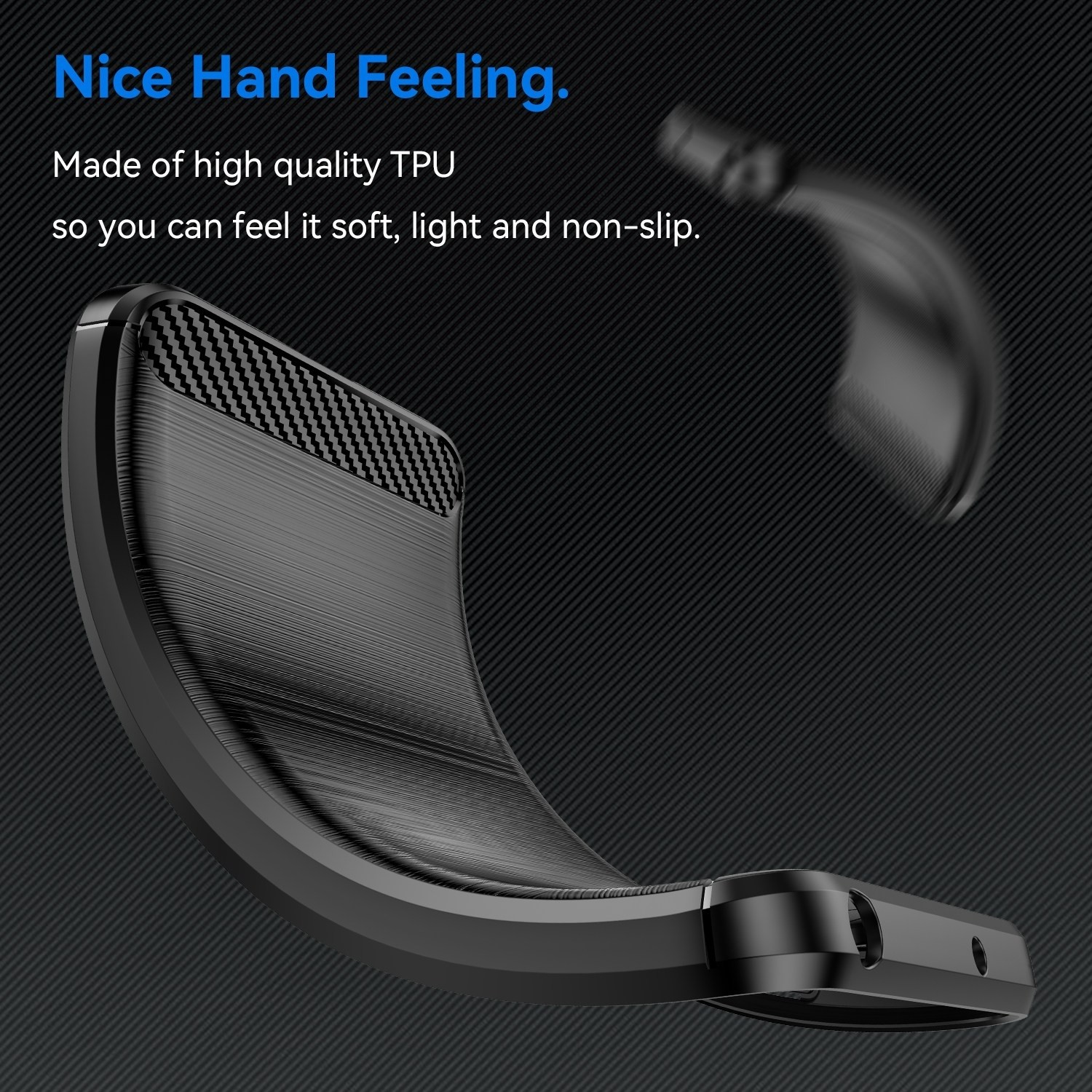 Xiaomi Poco C65 / Xiaomi Redmi 13C 4G Θήκη Σιλικόνης Μα΄ύρη Brushed Texture Carbon Fiber TPU Phone Case Black