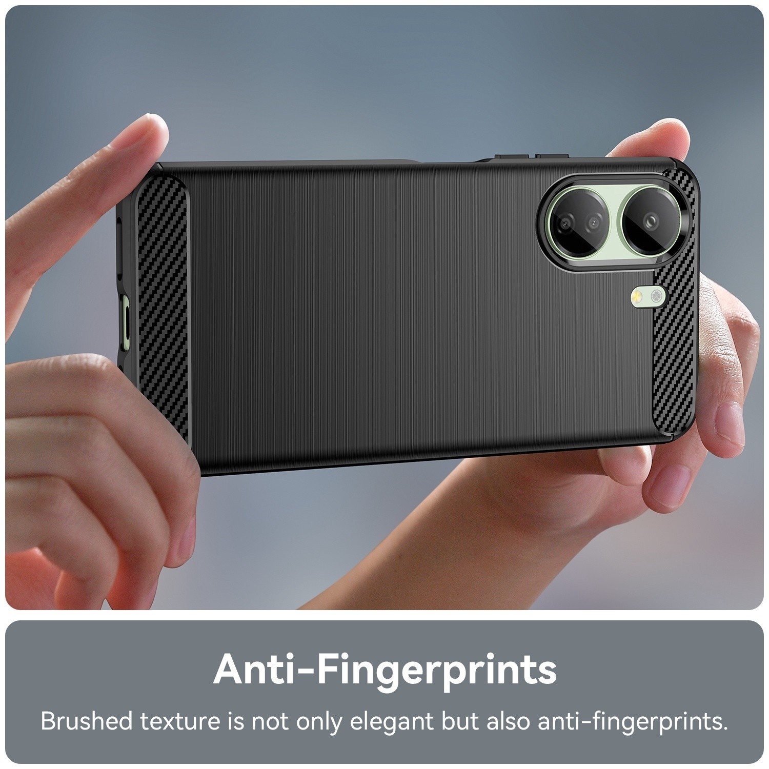Xiaomi Poco C65 / Xiaomi Redmi 13C 4G Θήκη Σιλικόνης Μα΄ύρη Brushed Texture Carbon Fiber TPU Phone Case Black