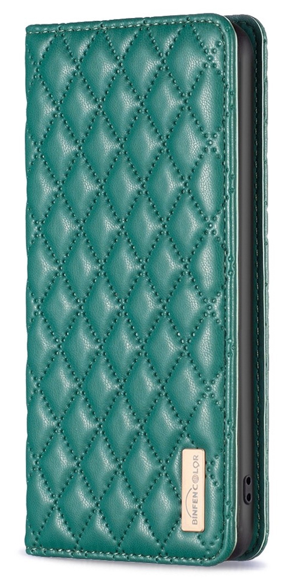Tel1 Xiaomi Poco C65 / Xiaomi Redmi 13C 4G/5G Premium Diamond Lattice Magnetic Θήκη Βιβλίο - Green