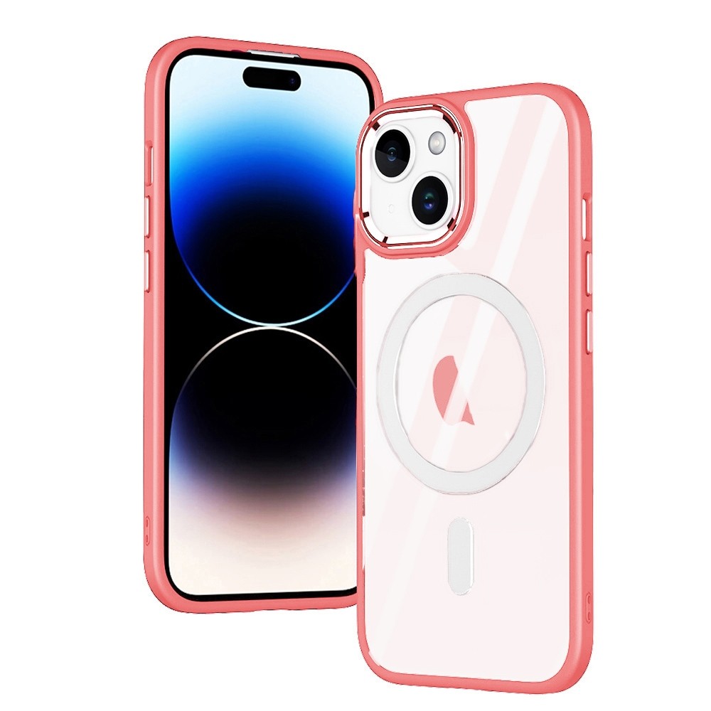 iPhone 15 Plus Θήκη Σιλικόνης Ροζ Magnetic MagSafe Phone Case Pink