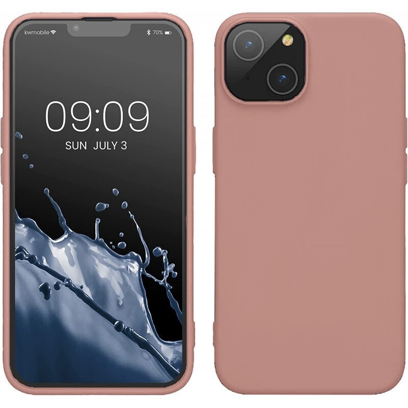 iPhone 14 Θήκη Σιλικόνης Καφέ Soft Touch Silicone Rubber Soft Case Brown