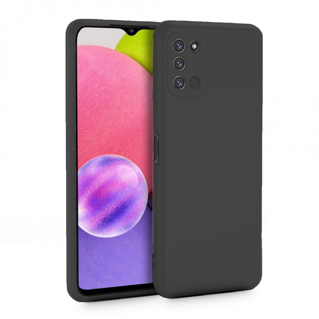 Samsung Galaxy A03s Θήκη Σιλικόνης Μαύρη Soft Touch Silicone Rubber Soft Case Black