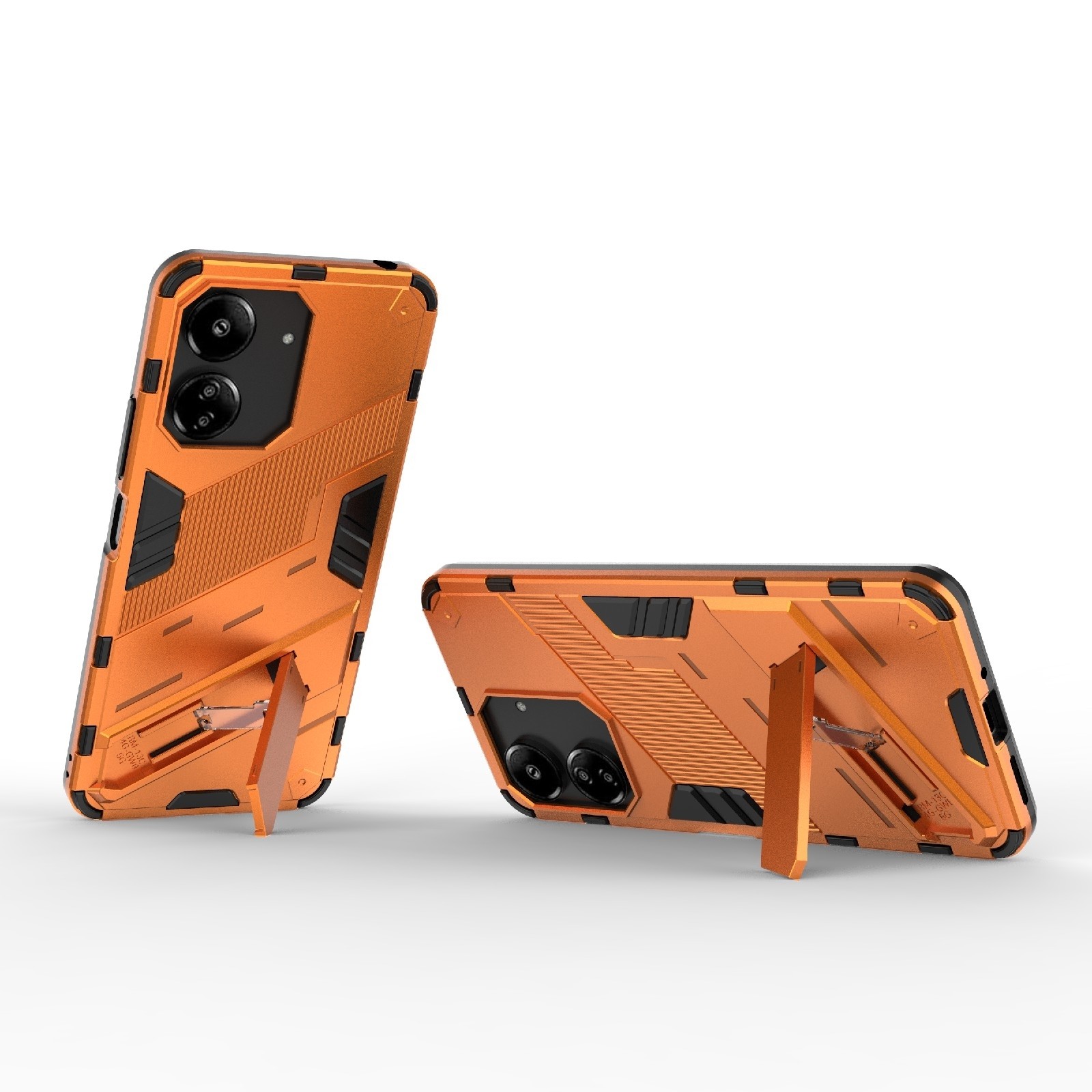 Xiaomi Poco C65 / Xiaomi Redmi 13C 4G Σκληρή Θήκη Πορτοκαλί Με Σταντ Punk Armor 2 in 1 PC + TPU Phone Case Orange
