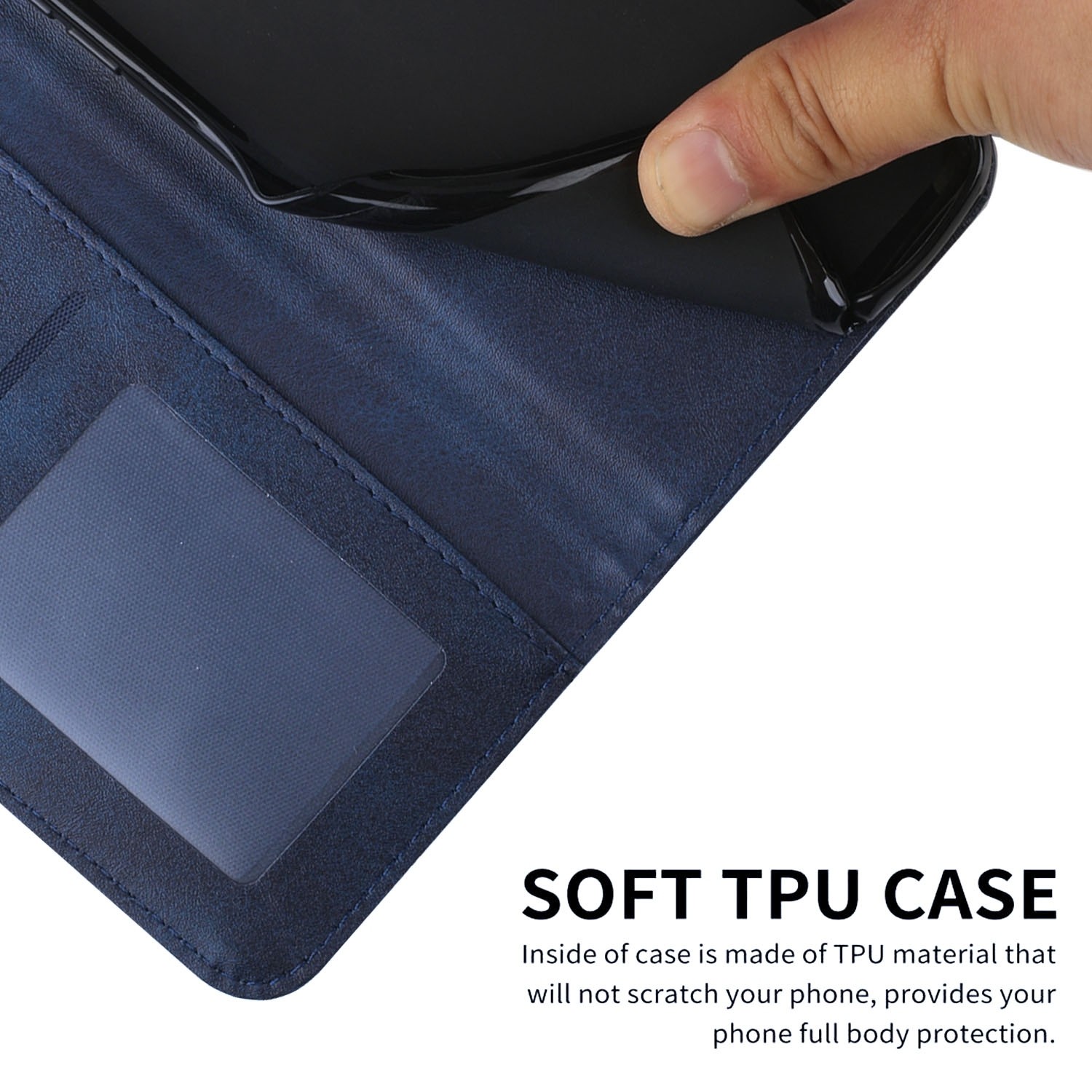 Xiaomi Poco C65 / Xiaomi Redmi 13C 4G Θήκη Βιβλίο Μπλε Stitching Calf Texture Buckle Phone Case Blue