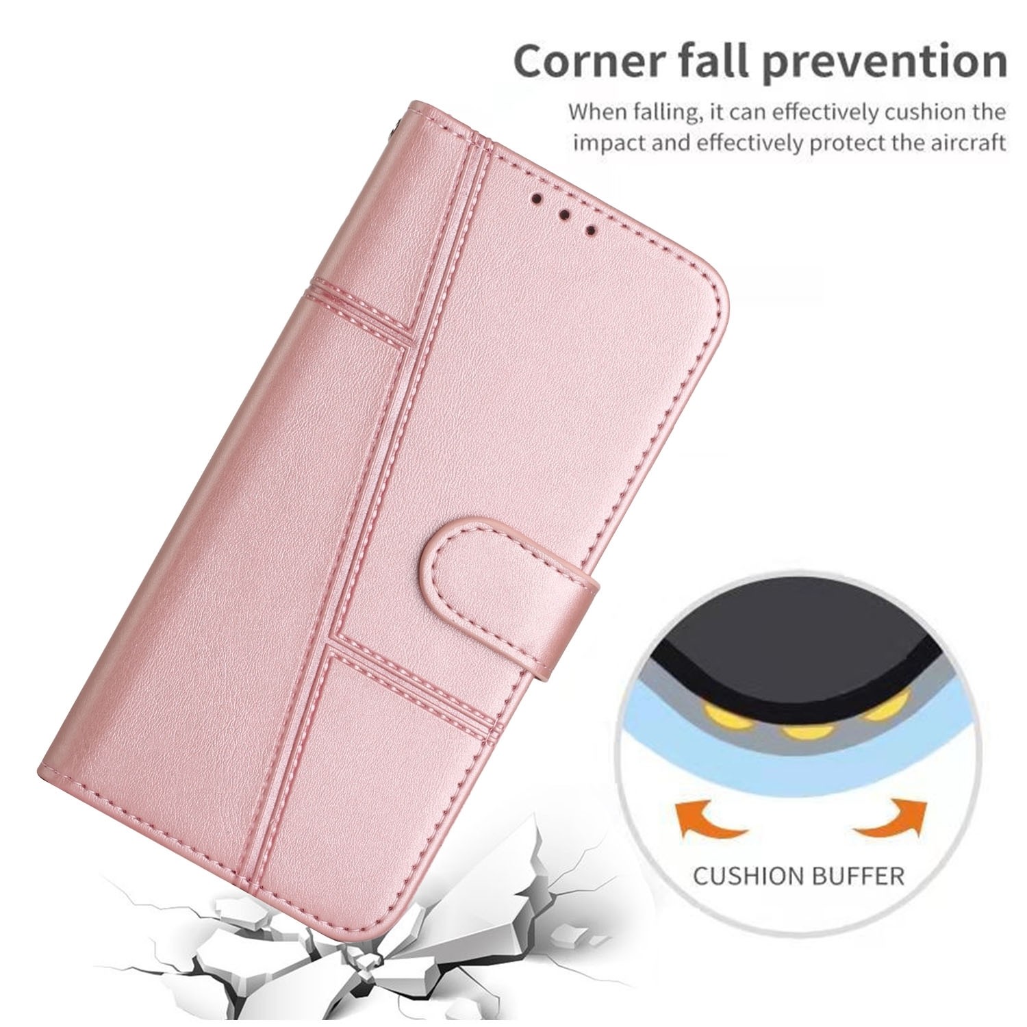 Xiaomi Poco C65 / Xiaomi Redmi 13C 4G Θήκη Βιβλίο Ροζ Stitching Calf Texture Buckle Phone Case Pink