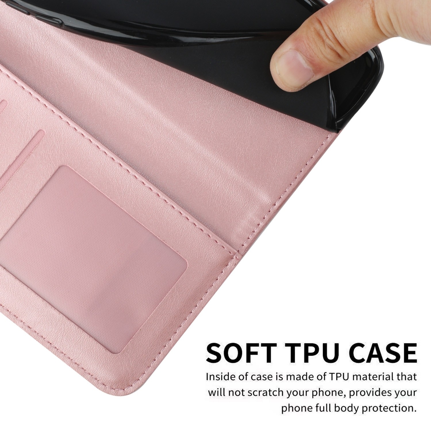 Xiaomi Poco C65 / Xiaomi Redmi 13C 4G Θήκη Βιβλίο Ροζ Stitching Calf Texture Buckle Phone Case Pink