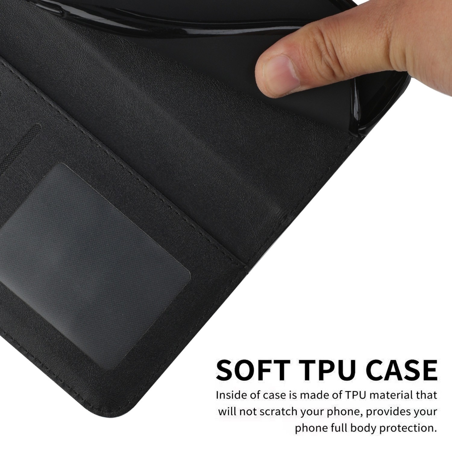 Xiaomi Poco C65 / Xiaomi Redmi 13C 4G Θήκη Βιβλίο Μαύρο Stitching Calf Texture Buckle Phone Case Black